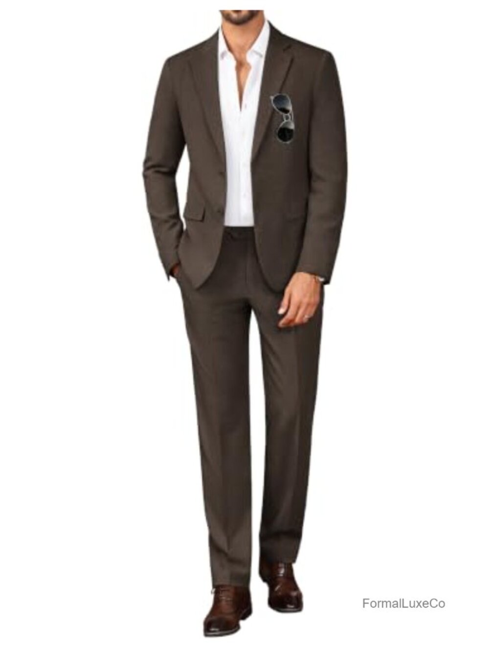 Men's Slim Fit 2-Piece Suit Set Blazer & Pants